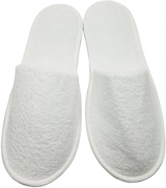 Тапочки одноразовые махровые ЕВА комбинированные для отелей с закрытым носком белый HSG