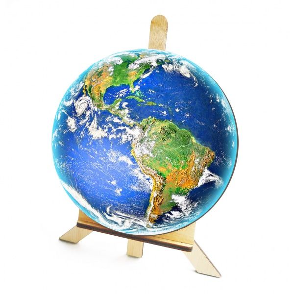 Пазл дерев'яний Земна куля 300х300 мм ZABAVA 