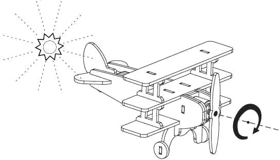 Конструктор Robotime Триплан на солнечных батарейках P320S