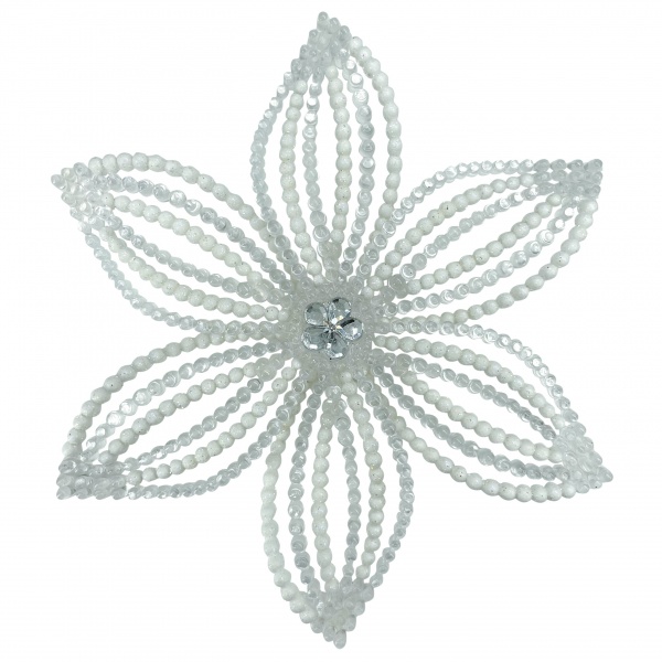 Елочная игрушка Сніжинка Едельвейс d 14 см белый