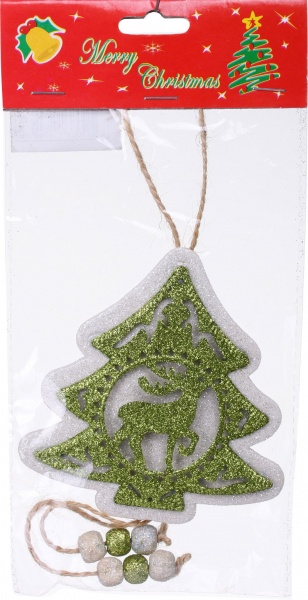 Декоративна підвіска ПіонеR Ялинка пластикова (4 види) 17 см в асортименті