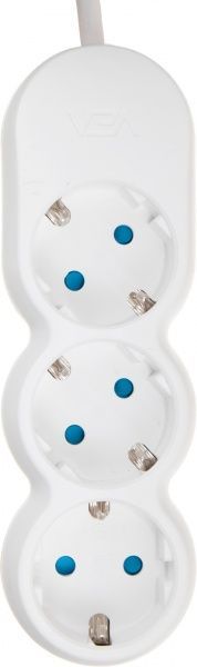 Удлинитель VEA VE2S3NWGR с заземлением 3 гн. белый 3 м 233103 