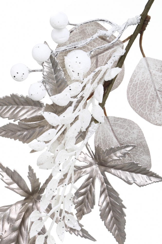 Декорація-підвіска з листочками і ягодами пластик 28 см шампань LH6043Н7 CM&WT