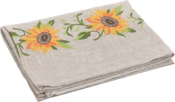 Рушник Квіти. Соняхи 45x65 см бежевий Галерея льону 