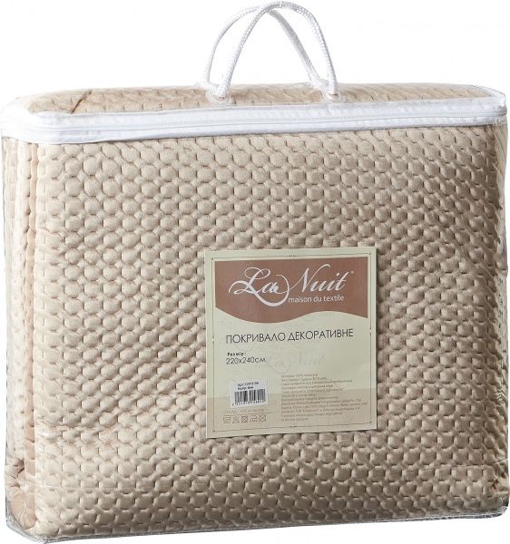 Покрывало Basic 3D Velvet 240x220 см La Nuit бежевый 