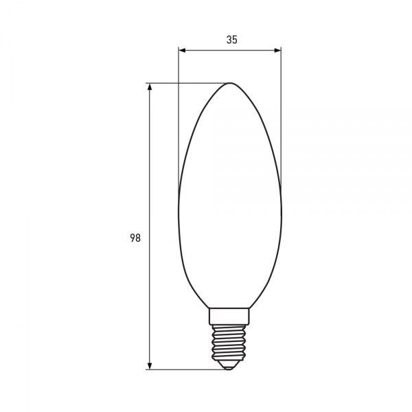 Лампа светодиодная Eurolamp FIL 2 шт./уп. C37 4 Вт E14 3000 К 220 В прозрачная MLP-LED-CL-04143(F) 