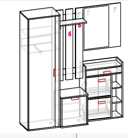 Передпокій з дзеркалом Вісент Бекстріт-4 1800х400х2100 мм графіт / вибілене дерево