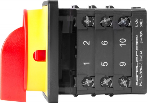 Перемикач пакетний E.NEXT LK63/3.323-ZК/45 щитовий з передньою панеллю (під пломбування) 3p 1-0-2 63А 8835-200