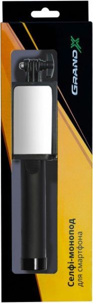 Селфі-монопод Grand-X MI3UBK black з дзеркалом
