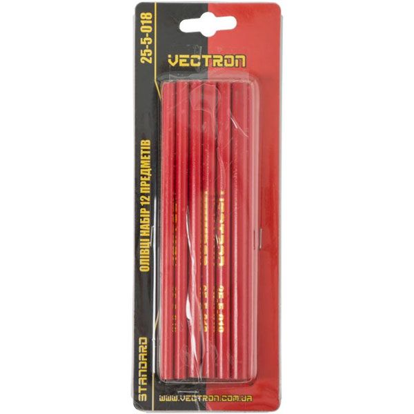 Олівець столярний  Vectron 12 шт. 25-5-018