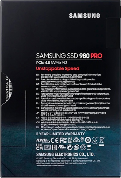 SSD-накопитель Samsung 980 PRO NVMe 500GB M.2 PCI Express 3.0 x4 3D V-NAND (MZ-V8P500BW) 