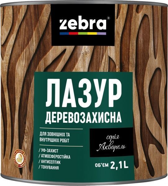 Лазурь ZEBRA Деревозащитная серия Акварель Махагон глянец 2,1 л