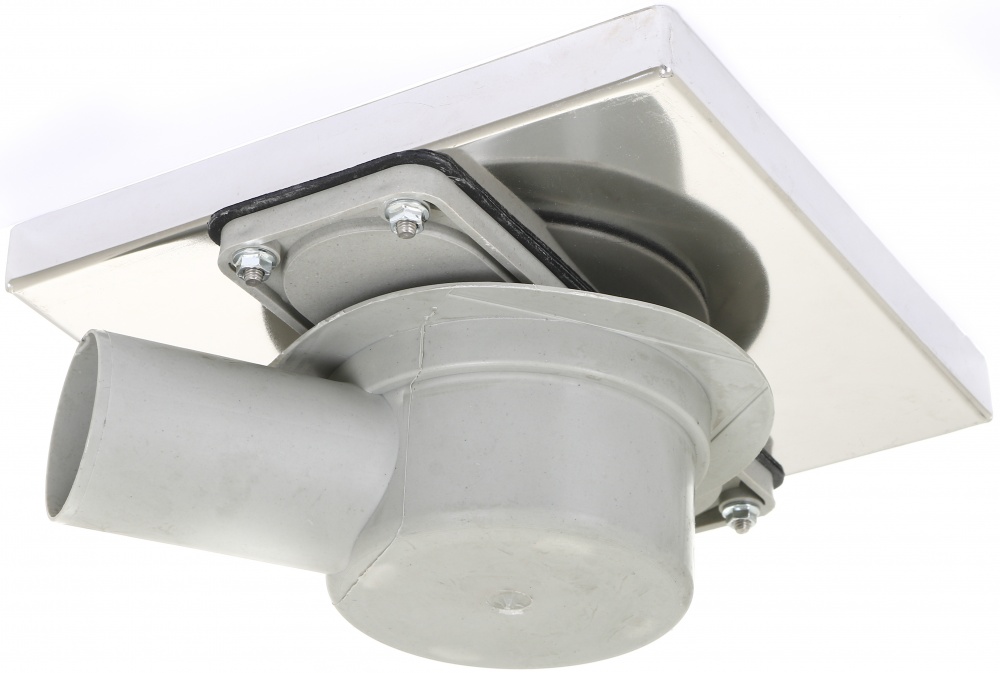 Трап горизонтальный Water House Трап квадратный Water HOUSE 20х20cм, горизонтальный выход на 50мм 360, корпус из нержавеющей стали