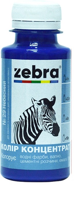 Колорант ZEBRA концентрат №29 небесный 100 мл