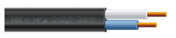 Кабель силовий моноліт ЗЗКМ ВВГп нгд 2х2,5 мідь 