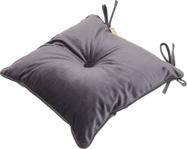 Подушка на стілець Велюр 40х40 см темно-сірий La Nuit