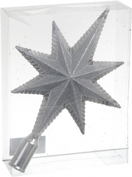 Верхушка для елки Рождественская звезда 28 см комбинированная в ассортименте 