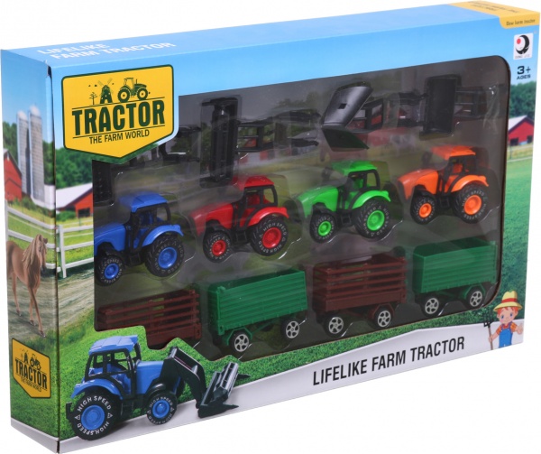 Игровой набор Shantou x4 шт. фермерские трактора с прицепами 24.5х6х5.5 см в ассортименте JY284058