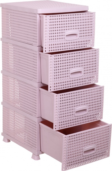 Комод пластиковая RIO 8508PP на 4 шухляды KNIT пудровый 894x386x431 мм