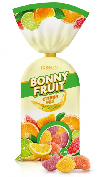 Цукерки Roshen Bonny-Fruit цитрусові фрукти 200 г 