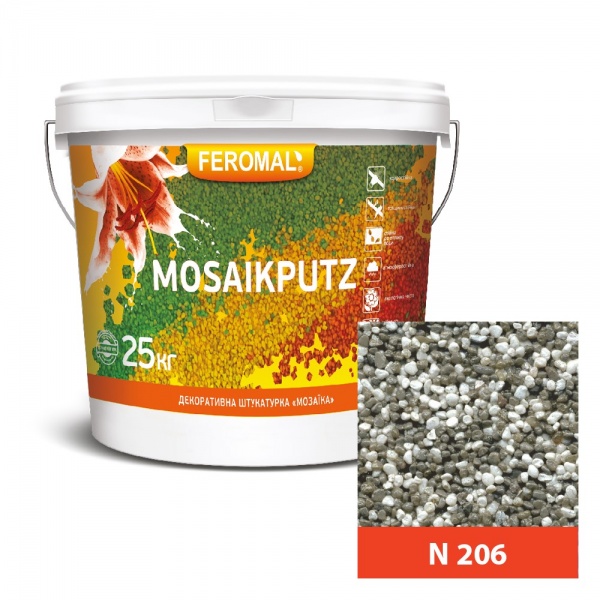 Декоративная штукатурка мозаичная Ферозит FEROMAL 33 Mosaikputz N 206 25 кг