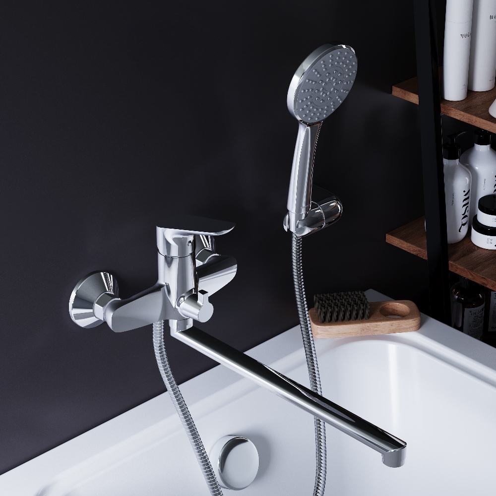 Змішувач для ванни/душу Damixa 779500001 Jupiter з довгим виливом та душовим комплектом