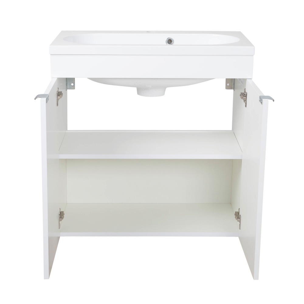 Тумба RIO (білий мат) з умивальником Status 70 см