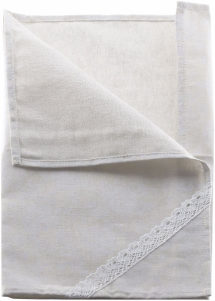 Серветка Прованс White Rose із мереживом 35x45 см білий із бежевим 