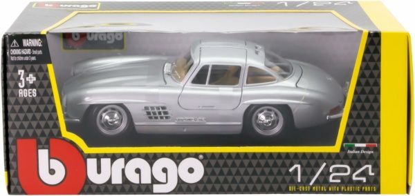 Автомодель Bburago 1:24 MERCEDES-BENZ 300 SL 1954 красный серебристый 18-22023