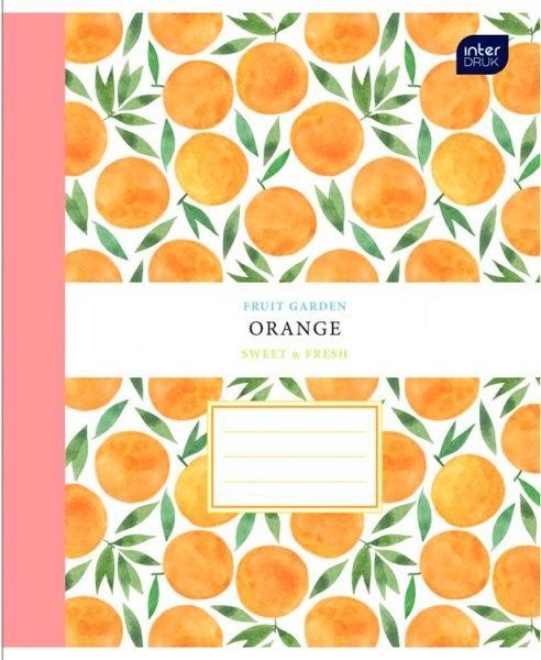 Зошит шкільний 12 аркушів у клітинку Fruit garden в асортименті InterDRUK