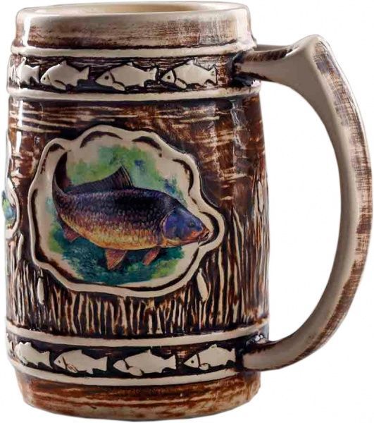 Бокал пивной Fish-Point керамический коричневый 1 л