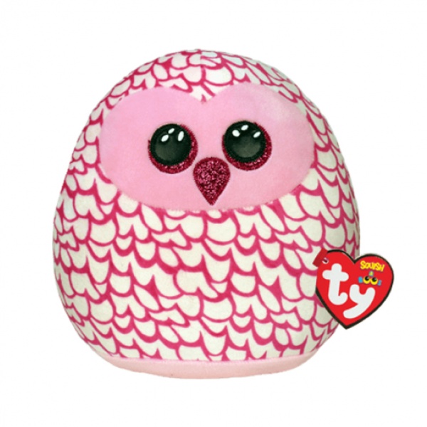 Мягкая игрушка TY Squish-A-Boos Сова Pinky 40 см 39204