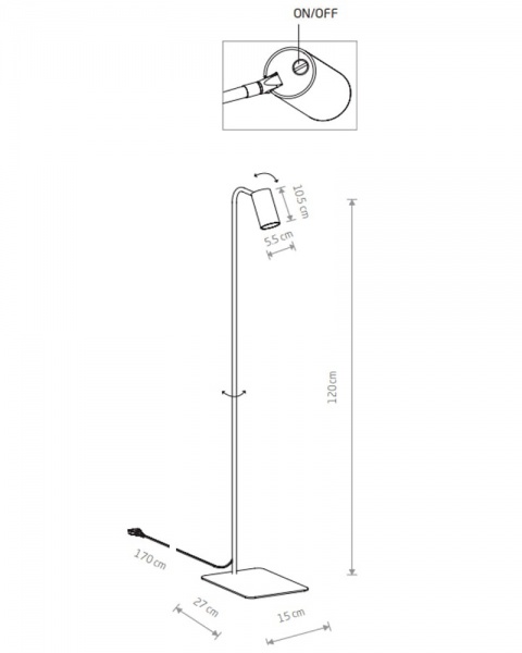 Торшер Nowodvorski Mono 10 Вт GU10 латунь 7711 