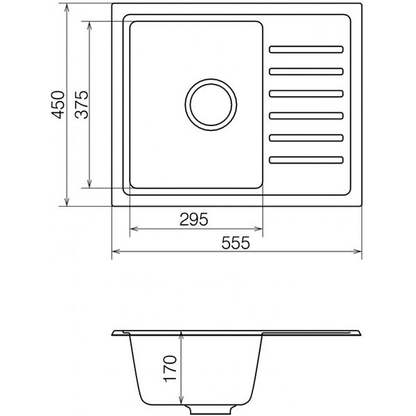 Прямоугольная кухонная мойка Vankor LMP 02.55 Sahara