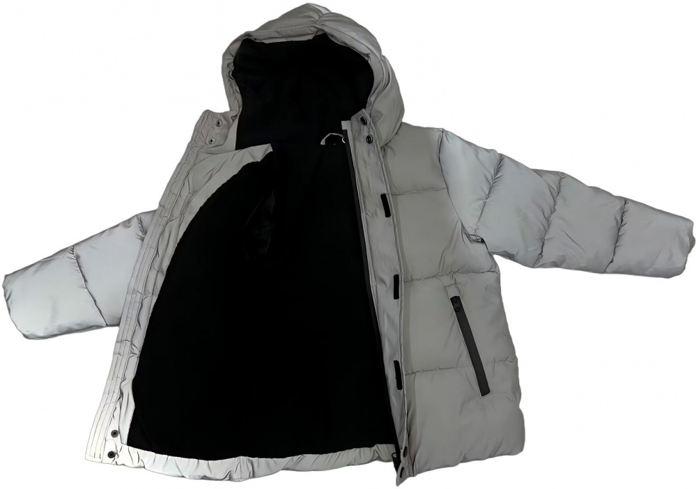 Куртка-пуховик для мальчиков HW р.104–110 серый REFLECTIVE JACKET