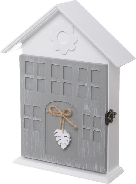 Ключниця на 6 гачків під дерево сіра