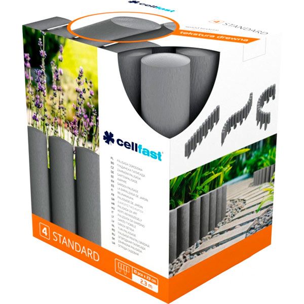 Ограждение для газона Cellfast Standart 2,3 м серое