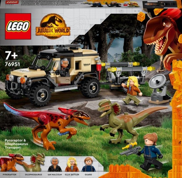 Конструктор LEGO Jurassic World перевезення пірораптора та дилофозавра 76951