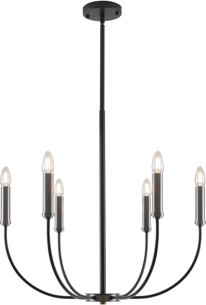 Люстра потолочная Sensio Centro 6x40 Вт E14 никель HU-C-074616-BK