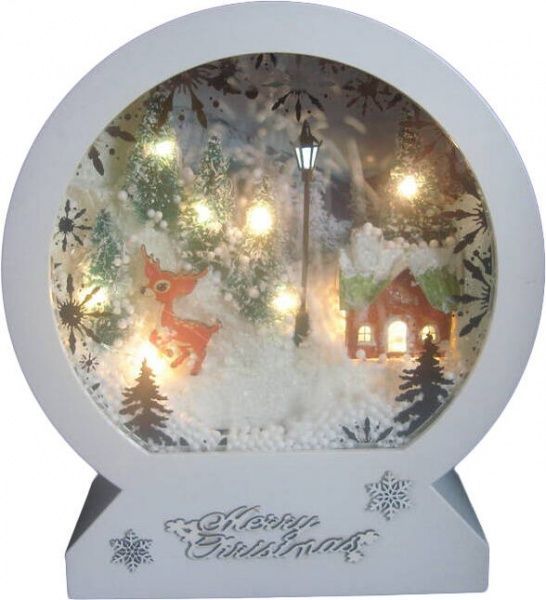 Сувенір новорічний круглий із світлом та музикою 18х20 см RHHY1990RHHY1933 