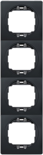 Рамка чотиримісна Aling-Conel Eon вертикальна чорний E6714,E1E