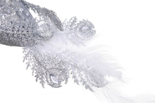 Декорація новорічна Пташка 14 см срібна із золотим EPI-EYJY13015-16 