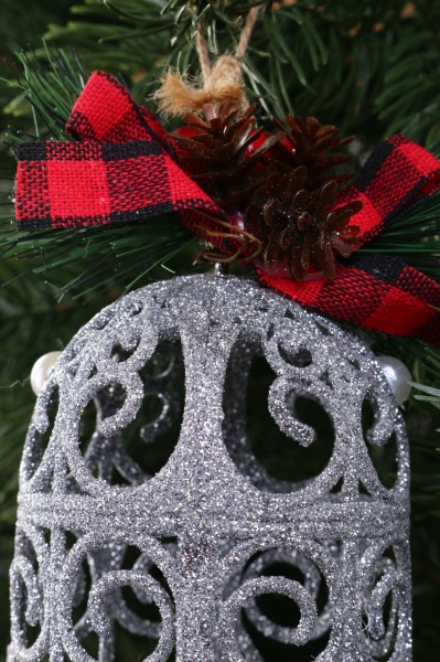 Декоративная подвеска Скворечник с декором 13x7x7 см E2268S серебро