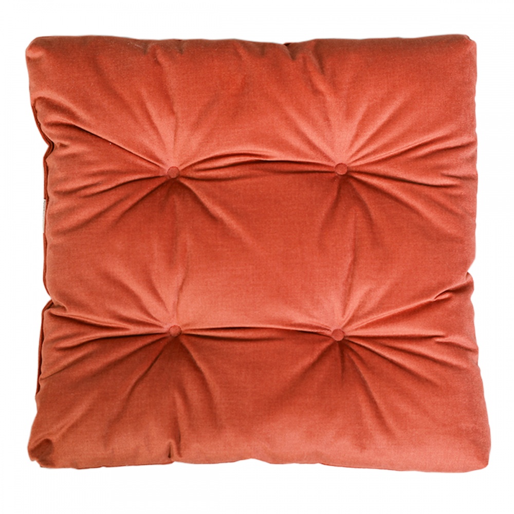 Подушка на стілець стьобана 4 закріпки теракотовий Fansy 56