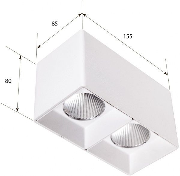 Светильник точечный Светкомплект DL-SQ 102S LED 20 Вт 4000 К белый 