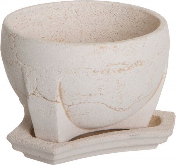 Горщик шамотний Куля №1 135 круглий 2,7л кремовий 