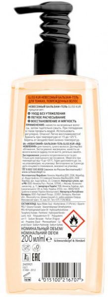 Бальзам для волос Gliss Kur Восстанавление 200 мл