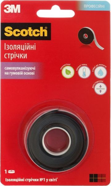 Изолента самовулканизирующаяся 3M 19 мм 1,65 м до 1 кВ серая ПВХ 2155 (19 x 1,65)