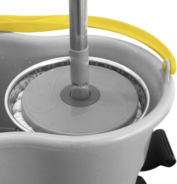 Комплект швабра и ведро с механическим отжимом для пола Apex Espresso Inox Plus 