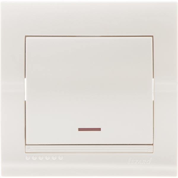 Вимикач одноклавішний Lezard Deriy з підсвіткою 10 А 250В перлинно-білий 702-3030-111